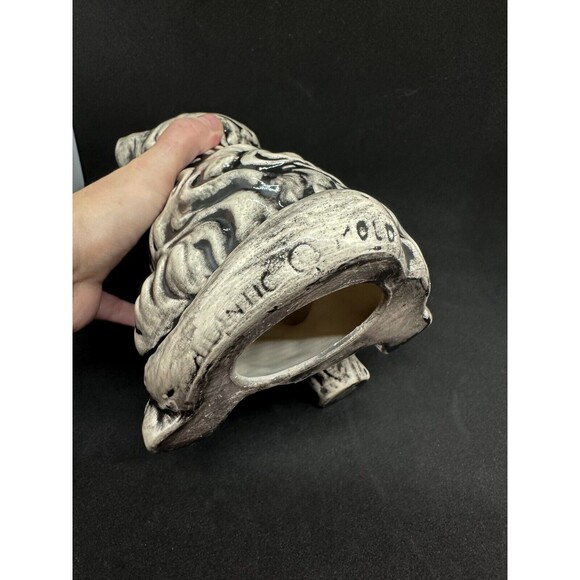 Vintage Ceramic Black Kitten Kitty Cat Scary Eyes Spooky Paw Up Grey Witchy - Picture 7 of 8